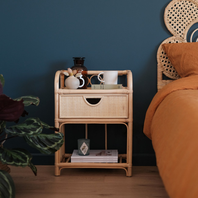 Tondano - Table de chevet en rotin