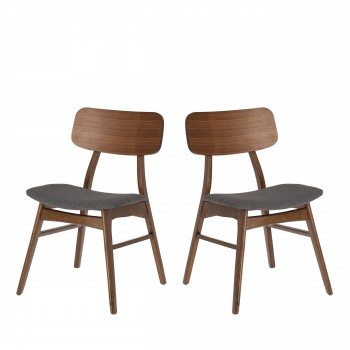 Corocito - 2 chaises en bois et tissu