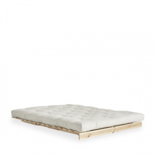 Roots - Canapé convertible 140x200cm en bois naturel et tissu
