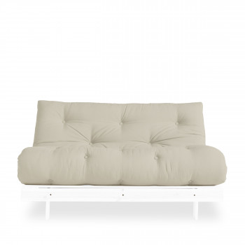 Roots - Canapé convertible en bois blanc et tissu