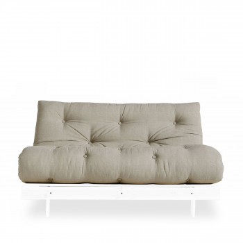 Roots - Canapé convertible en bois blanc et tissu
