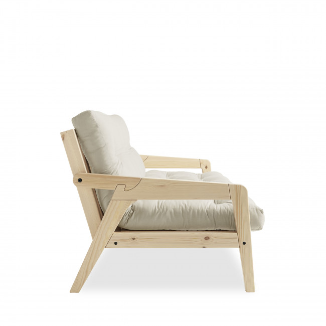 Grab - Canapé convertible en bois naturel et tissu