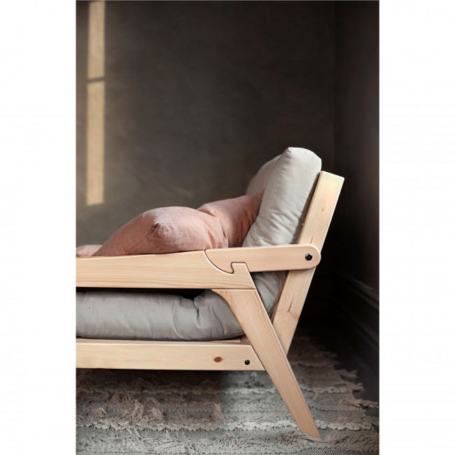 Grab - Canapé convertible en bois naturel et tissu