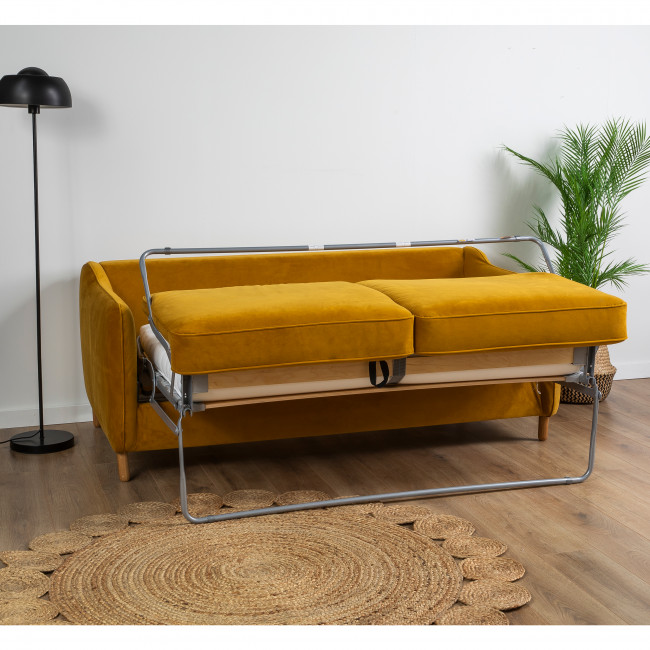 Vornay - Canapé convertible 3 places en velours