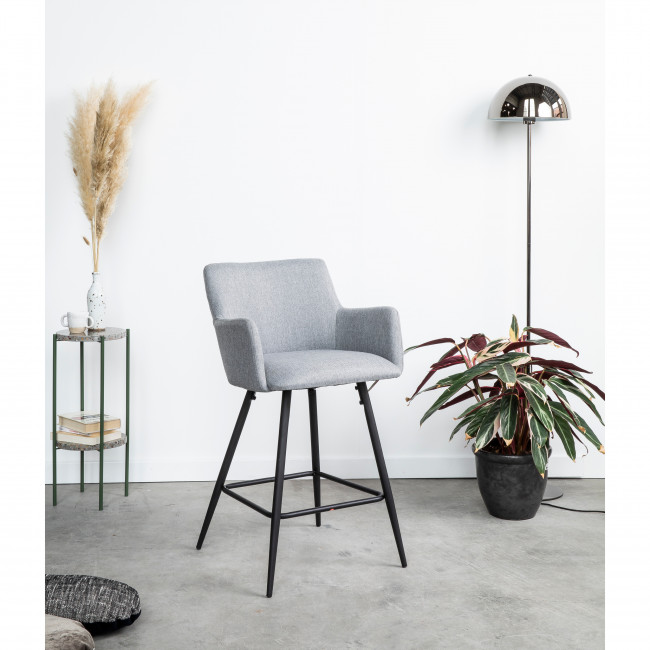 Trimont - 2 chaises de bar en métal et tissu