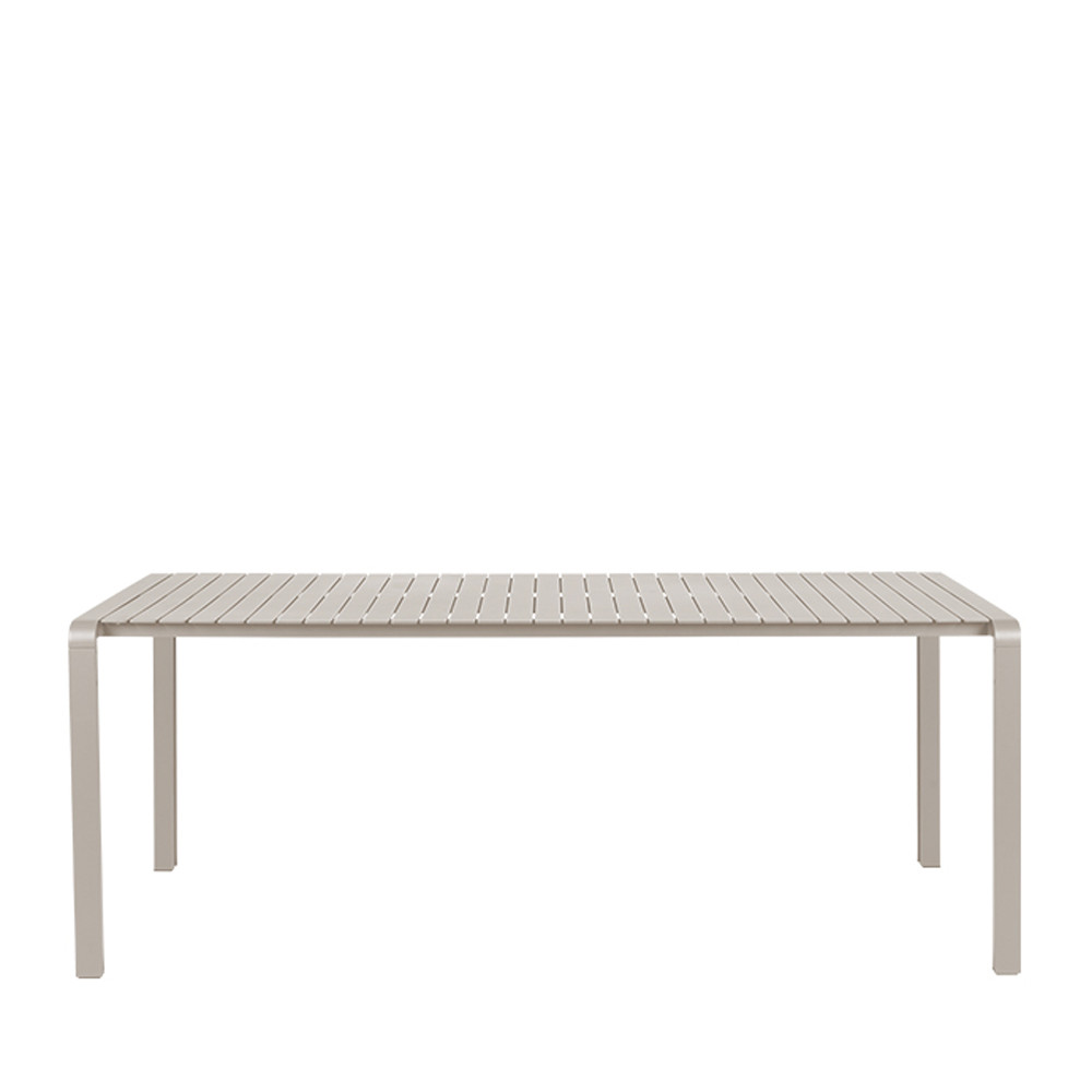 vondel - table de jardin en métal 214x97cm - couleur - beige