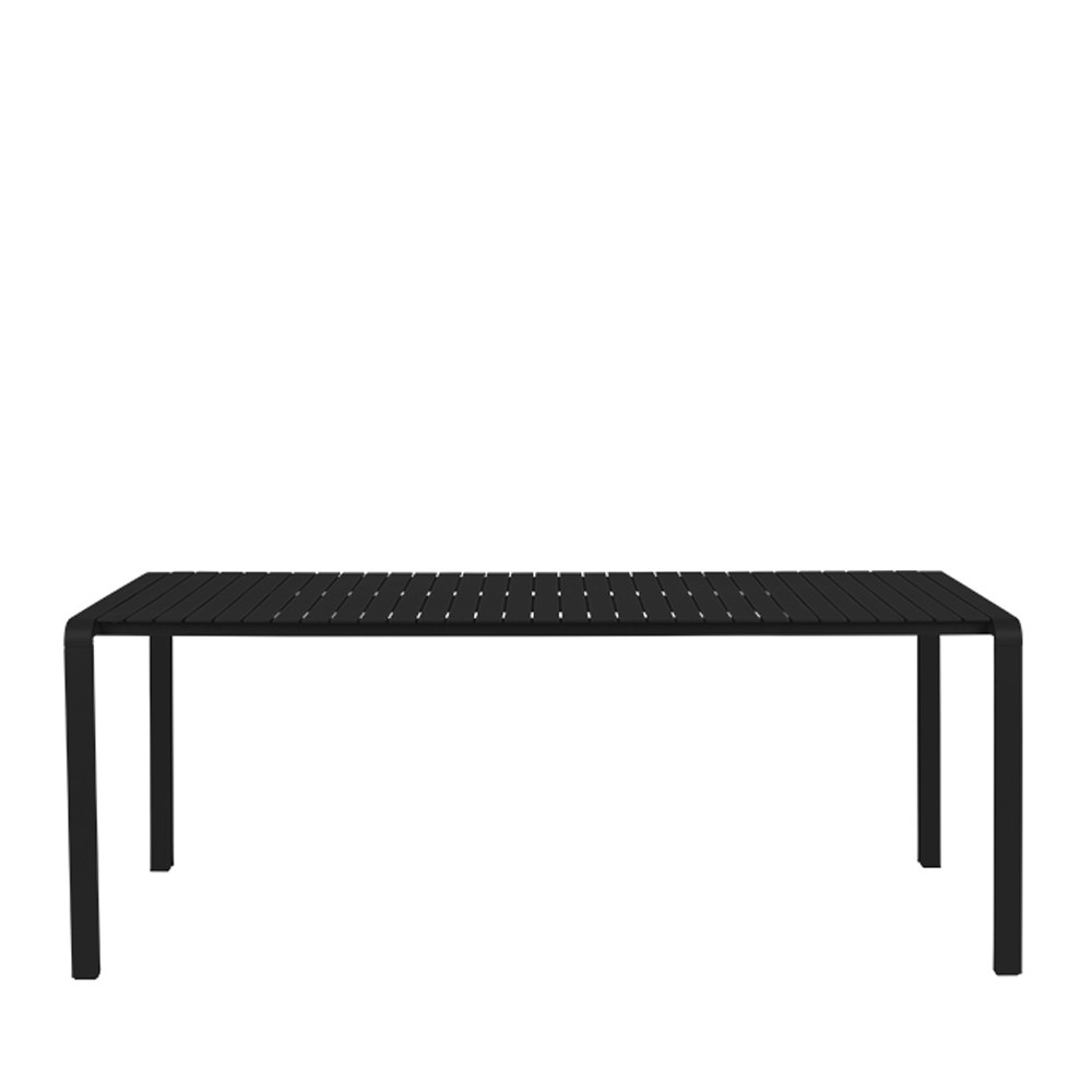 vondel - table de jardin en métal 214x97cm - couleur - noir