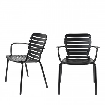 Vondel - 2 fauteuils de jardin en métal
