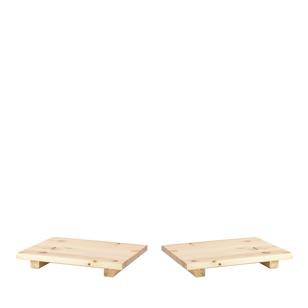 dock - 2 tables de chevet en bois - couleur - naturel