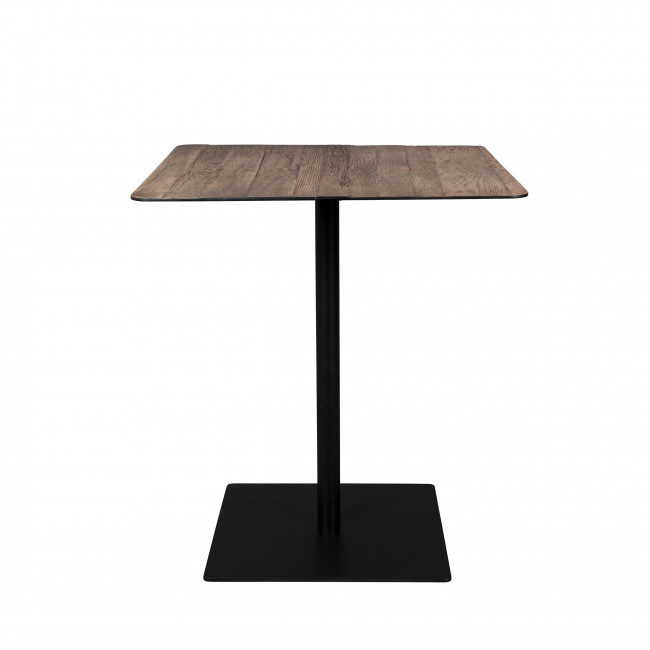 Braza - Table de bar carrée en métal et bois 70x70cm
