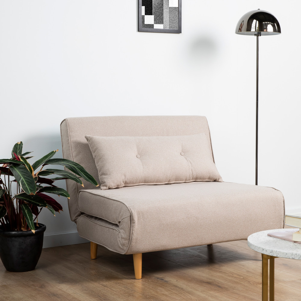 Fauteuil Convertible 1 Place En Tissu Feutrine Drawer Dunoon Drawer