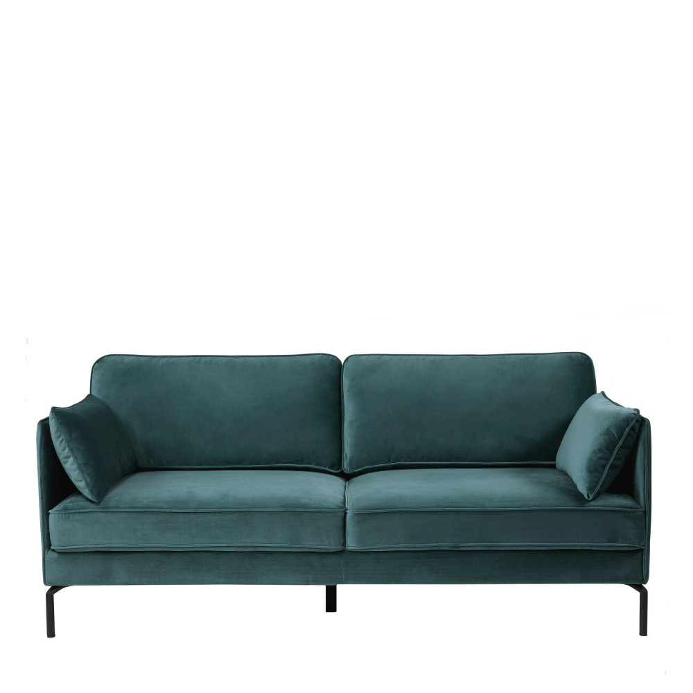 Somerdale - Canapé 3 places en velours - Couleur - Vert eucalyptus