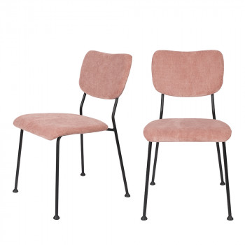 Benson - 2 chaises en velours côtelé