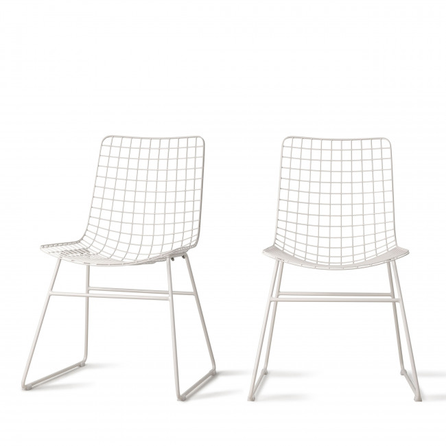 Aslaug - 2 chaises en métal quadrillé
