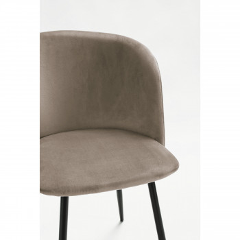 Lot de 2 fauteuils design en velours pieds noirs Vitikko