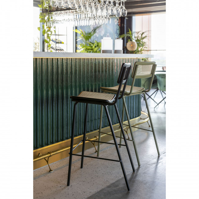 Jort - 2 tabourets de bar en cannage 77cm