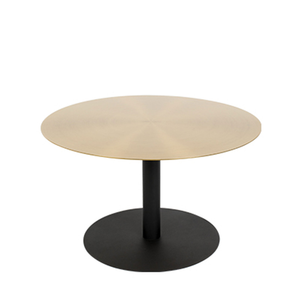 Snow - Table basse ronde en métal brossé ø60cm - Couleur - Laiton