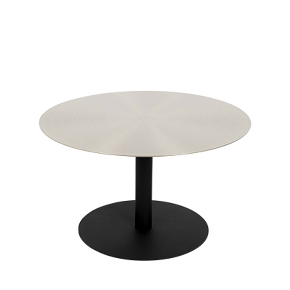 snow - table basse ronde en métal brossé ø60cm - couleur - argent