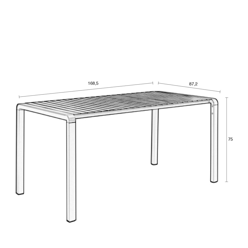 Table de jardin en métal 214x97cm Zuiver - VONDEL