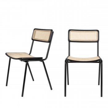 Jort - 2 chaises en cannage