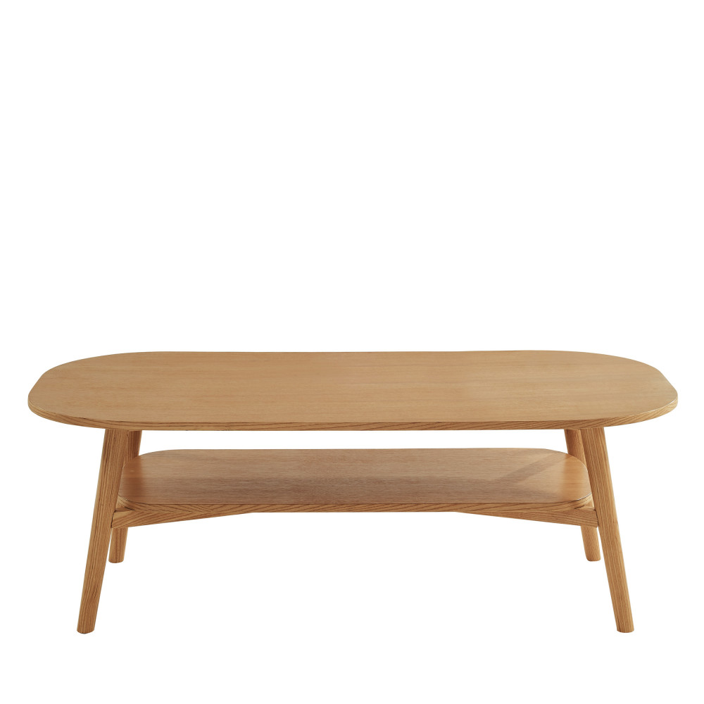 grude - table basse vintage en bois 120x60 cm - couleur - bois clair