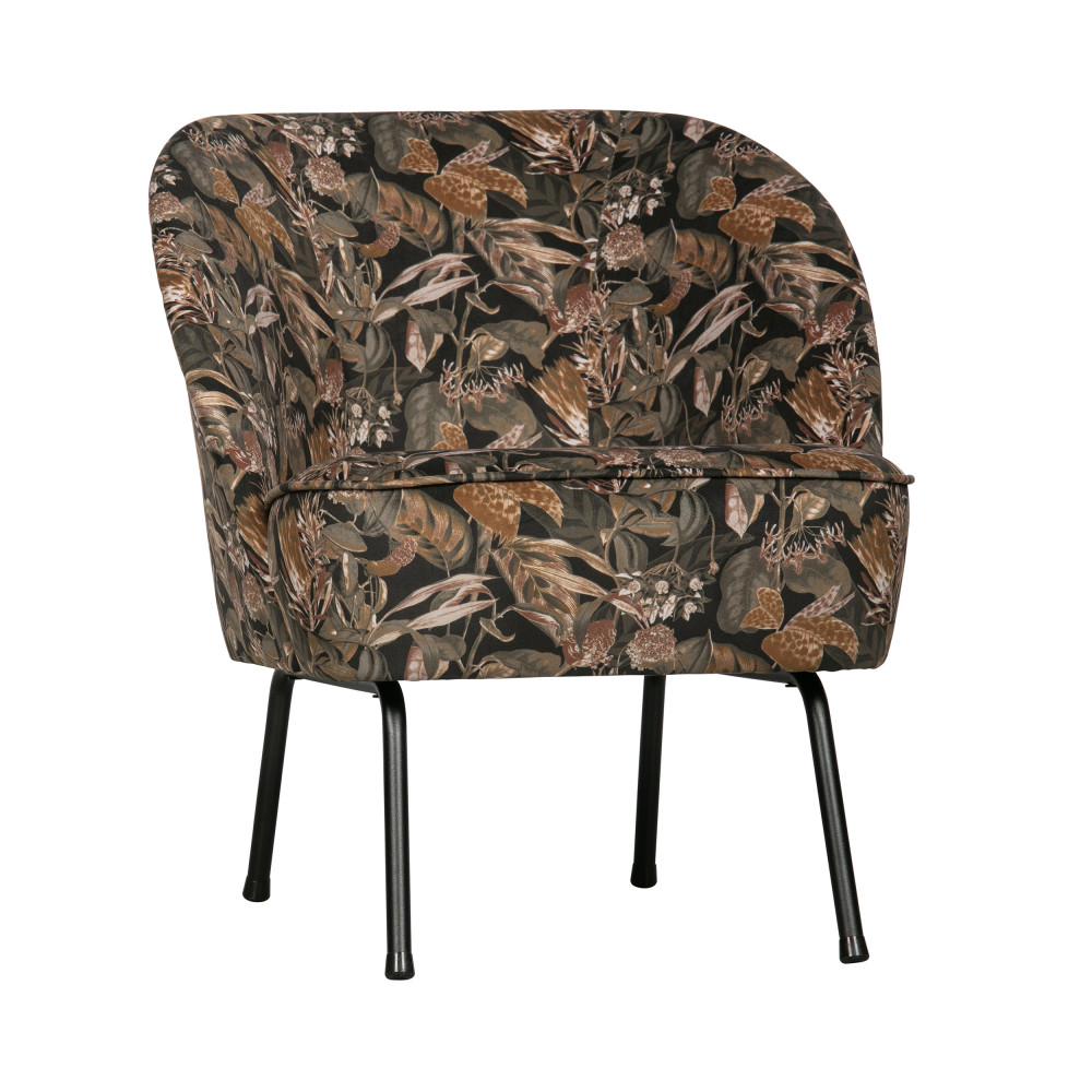 Vogue - Fauteuil lounge en velours - Couleur - Noir / Or