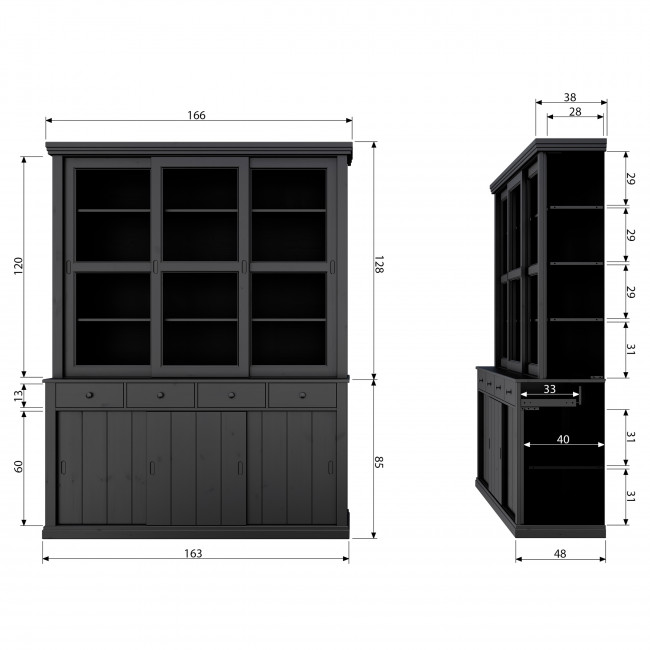 Vaisselier pin Sjaak bois 