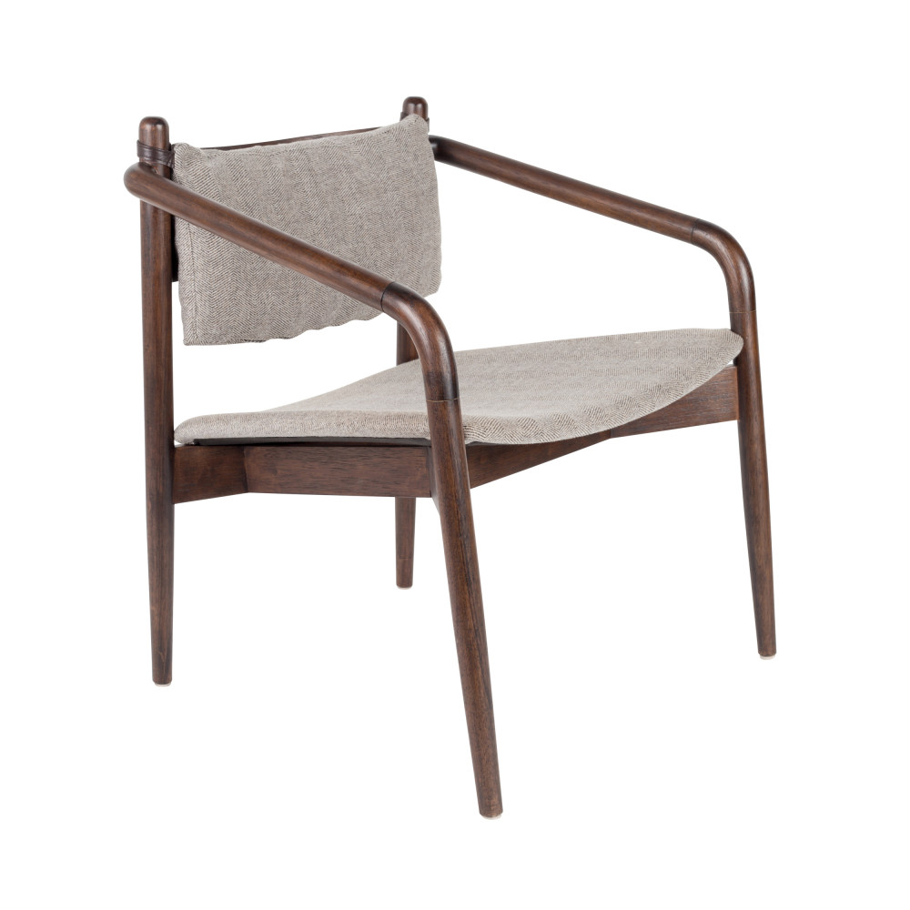 Fauteuil En Bois Et Tissu Dutchbone Torrance Drawer
