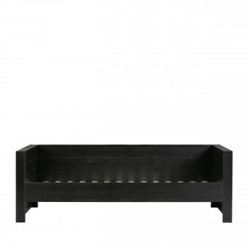 Lit 1 place banquette en bois gris fsc Denis