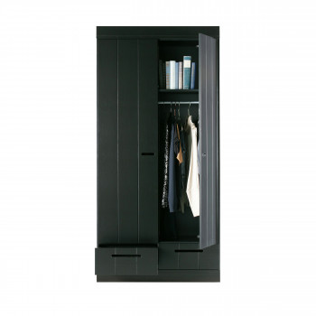 Armoire en pin 2 portes 2 tiroirs Connect