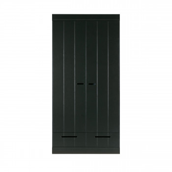 Armoire en pin 2 portes 2 tiroirs Connect