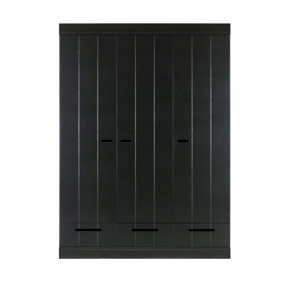 Connect - Armoire vestiaire 3 portes / 3 tiroirs - Couleur - Noir