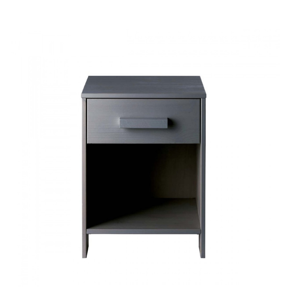 Denis - Table de chevet bois fsc - Couleur - Gris anthracite