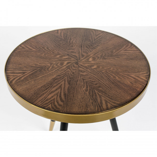 Denise - Table basse ronde en métal et bois ø44cm