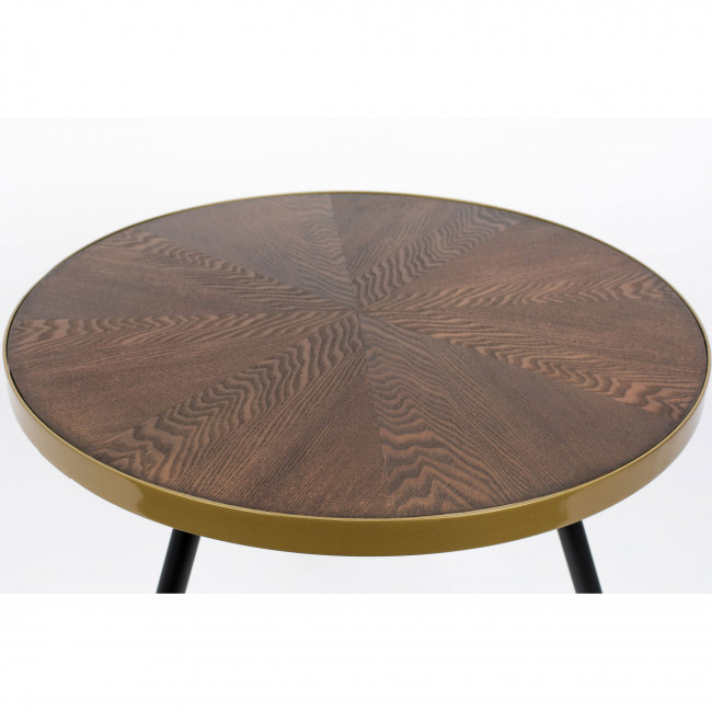 Denise - Table basse ronde en métal et bois ø61cm