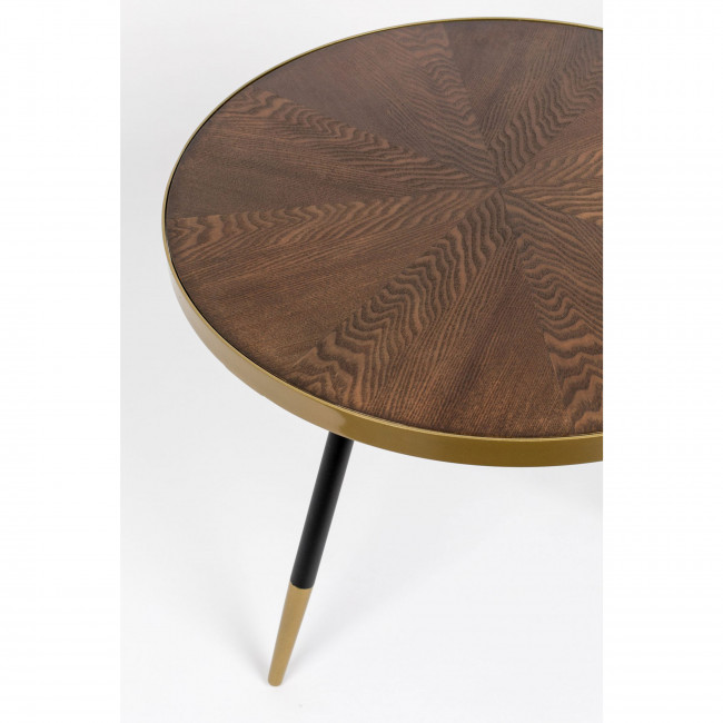 Denise - Table basse ronde en métal et bois ø61cm