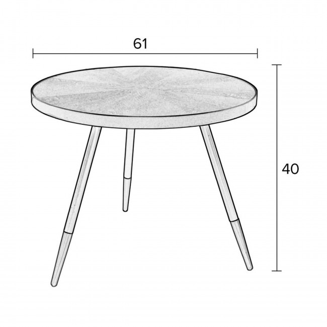 Denise - Table basse ronde en métal et bois ø61cm