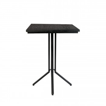 Maze - Table de bar carrée en bois et métal H93cm