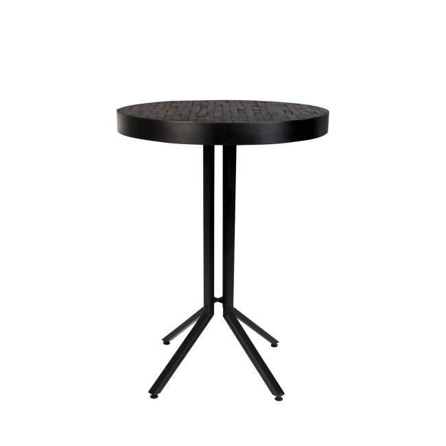 Maze - Table de bar ronde en bois et métal H93cm