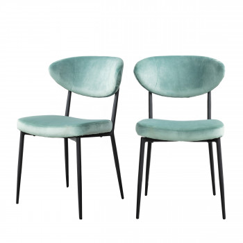 Grafton - 2 chaises en métal et velours