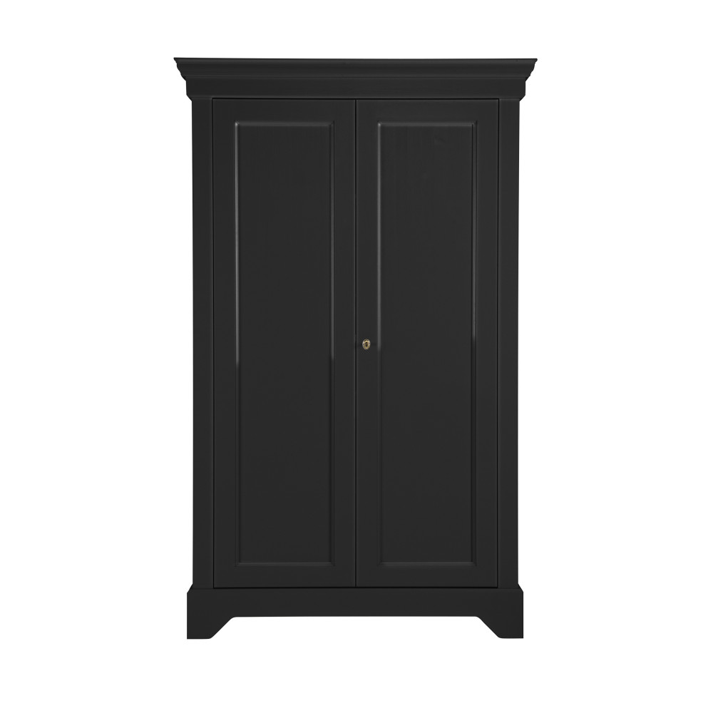 Isabel - Armoire classique pin massif - Couleur - Noir