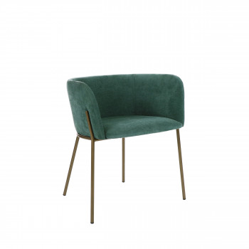 Polka - Fauteuil de table en velours pieds métal