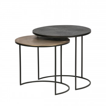 Fara - 2 tables basses gigognes en métal