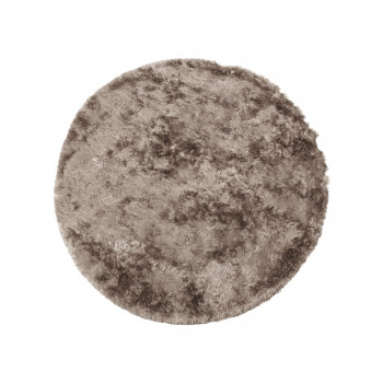 Praline - Tapis rond en tissu taupe