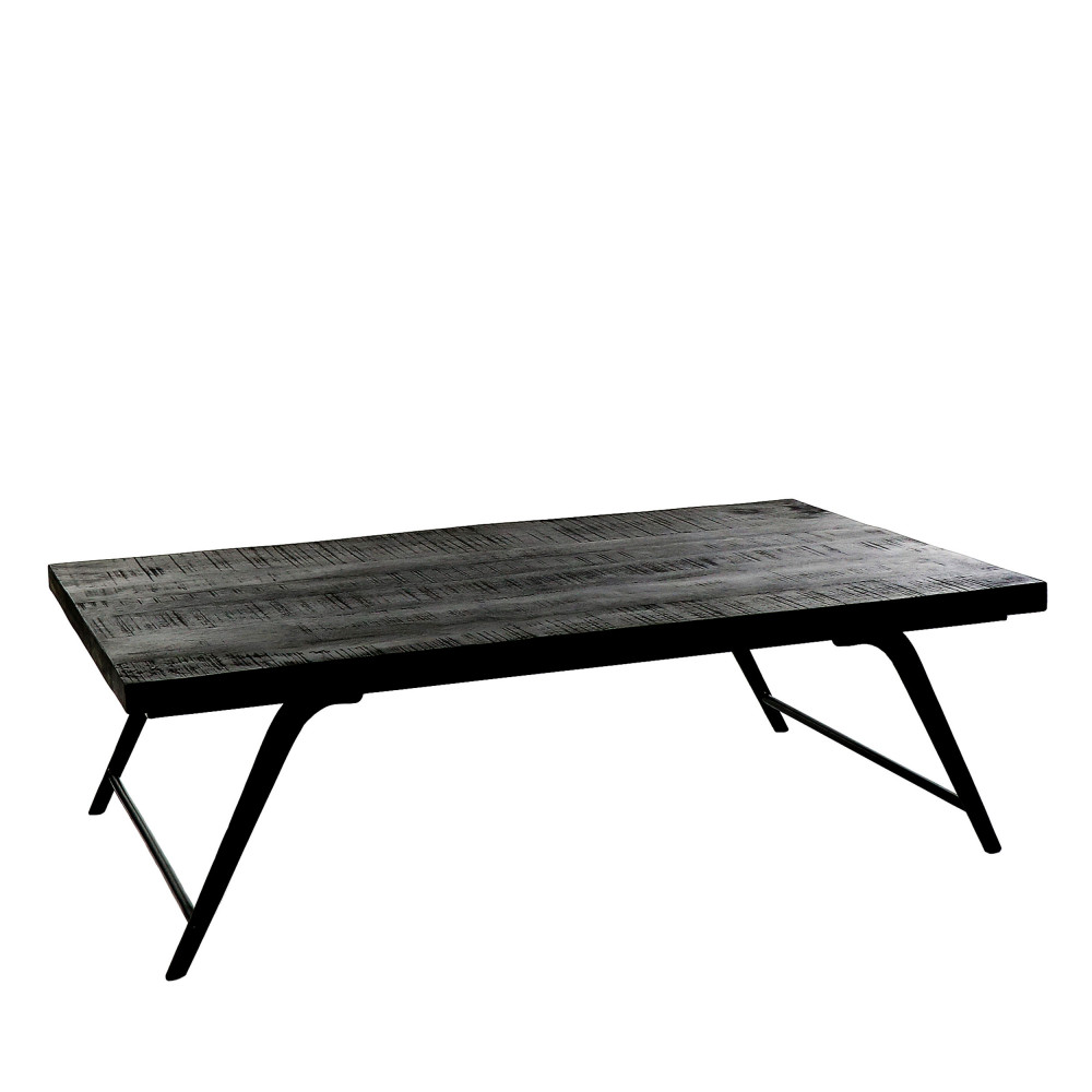 ohio - table basse en bois 125x75cm - couleur - noir