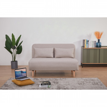 John - Canapé convertible modulable 2 places en tissu feutrine