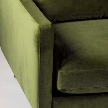 Villabon - Canapé 4 places en velours pieds tournés