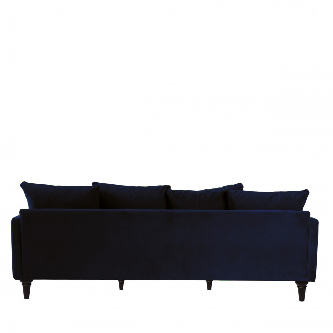 Villabon - Canapé 4 places en velours pieds tournés