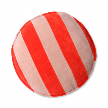 Shawell - Coussin rond en velours à rayures ø60cm
