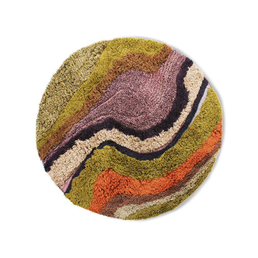 Gening - Tapis rond d'inspiration orientale - Couleur - Multicolore, Dimensions - ø150 cm